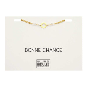 Bracelet Inox trèfle cristal doré - Bonne chance Illustres Bidules