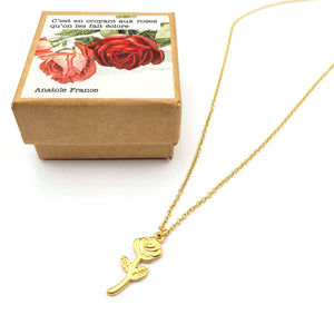 Collier rose doré Illustres Bidules