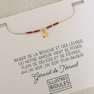 Bracelet miyuki petit coeur - rouge - Baiser de la bouche (...) ou notre amour vient se poser Illustres Bidules