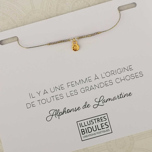 Bracelet miyuki petit soleil - gris - Il y a une femme à l'origine de toutes les grandes choses