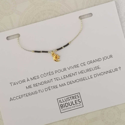 Bracelet miyuki petite lune - gris - Veux tu être ma demoiselle d'honneur