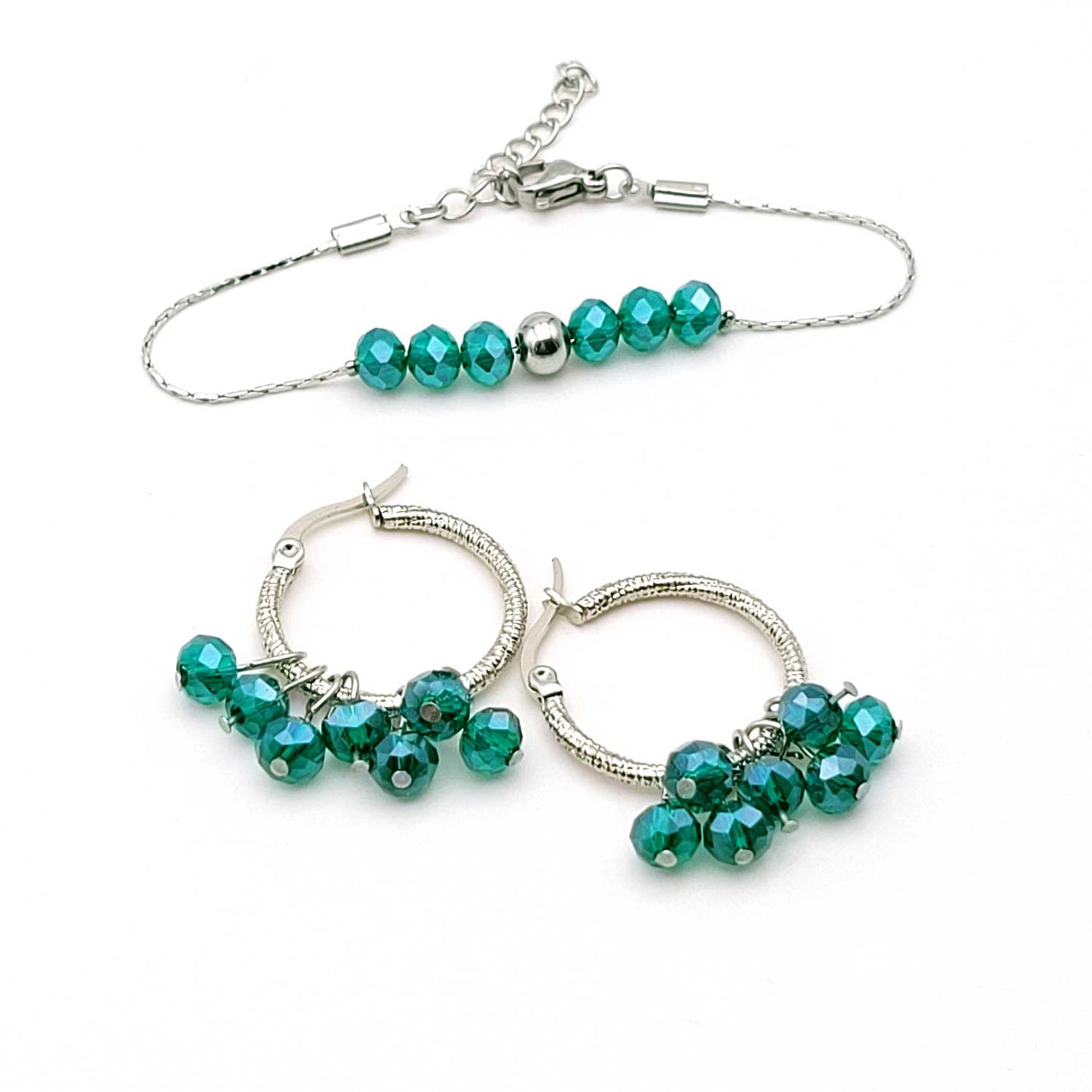Bracelet Emma vert - Argenté