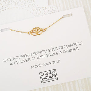 Bracelet Basic - lotus - nounou - doré Illustres Bidules