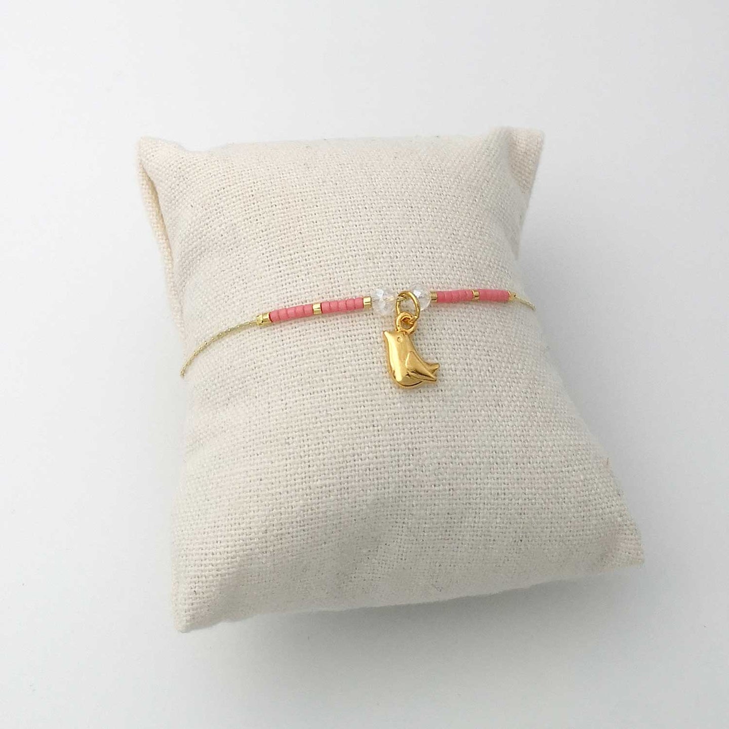 Bracelet miyuki Oiseau - pink - Dans un grain de sable voir un monde